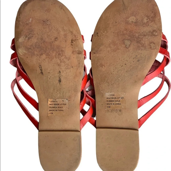 Torrid Women’s Red Strapy Sandals Flat Size 11W Casual Fall Flip Flop  Autumn - Picture 5 of 6